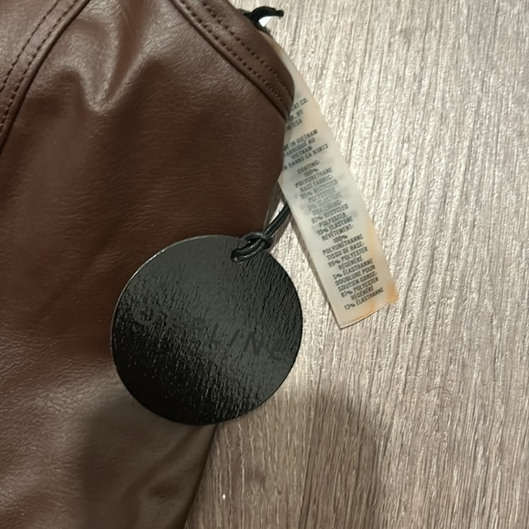 NWT Aerie Faux Leather Brown Jumpsuit Size Small - Picture 3 of 7